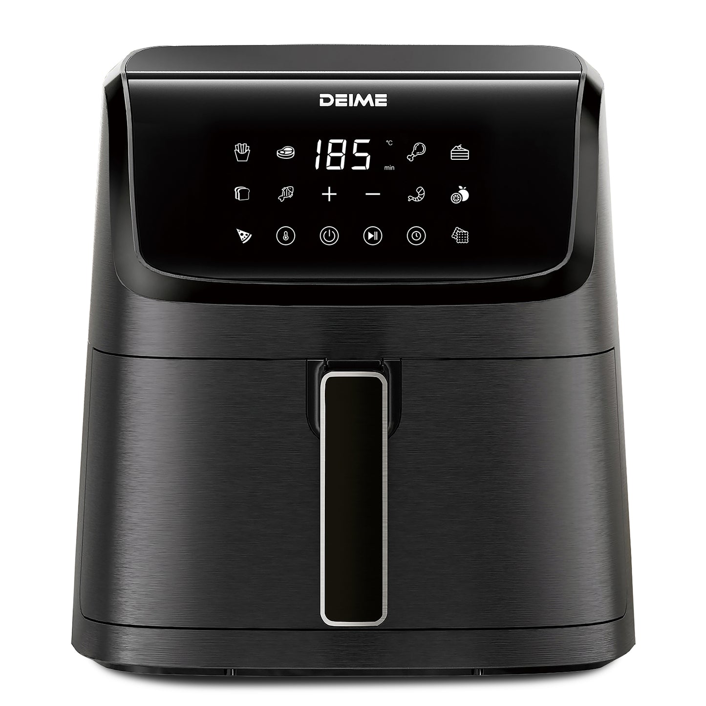 DEIME Air Fryer 7.2 QT 1700W Oilless Oven Healthy Cooker Air Fryers Large Capacity with 12 Presets, Visible Cooking Window, LCD Touch Screen, Customerizable Cooking, Non-Stick Basket (Black)