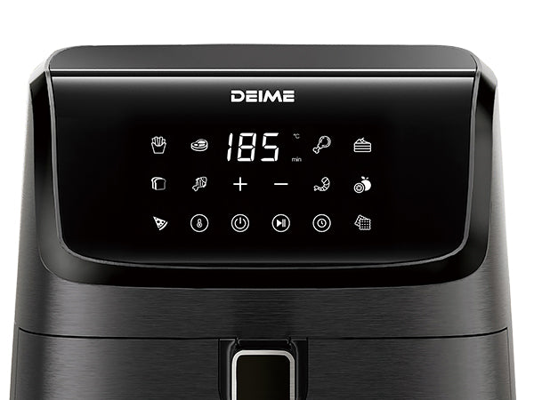 DEIME Air Fryer 7.2 QT 1700W Oilless Oven Healthy Cooker Air Fryers Large Capacity with 12 Presets, Visible Cooking Window, LCD Touch Screen, Customerizable Cooking, Non-Stick Basket (Black)