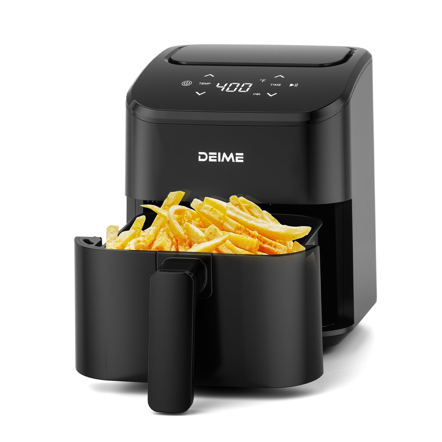 DEIME Air Fryer 3 Qt, Small Airfryer Digital Space Saving Compact, Bake, Reheat, Roasts for Quick Easy Meals, Mini Compact & Quiet, Nonstick & Dishwasher Safe Basket (Black)