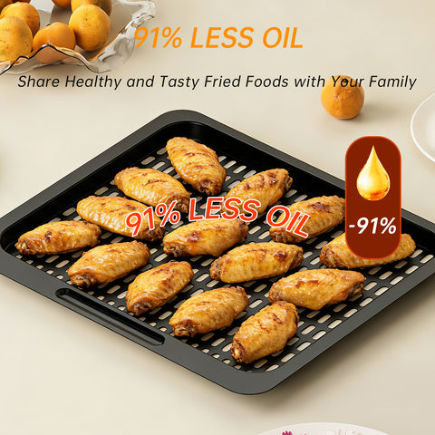 DEIME Air Fryer - 14 Qt All-in-One Rotisserie Oven with Digital Display, 12 Presets, Roast, Bake, Broil, Dehydrate, Dishwasher Safe Accessories, Stainless Steel