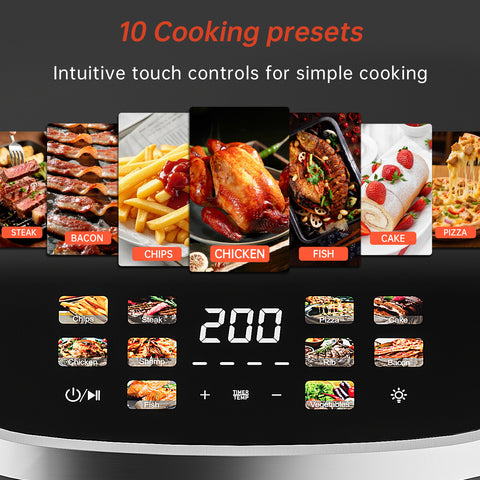 DEIME Air Fryer 7 Qt | TurboFry 7-in-1 High-Powered 450°F Cooking for Crispier and Even Results | XL Basket with Viewing Window | Air Fry, Bake, Broil, Reheat, Dehydrate, Defrost, Keep Warm