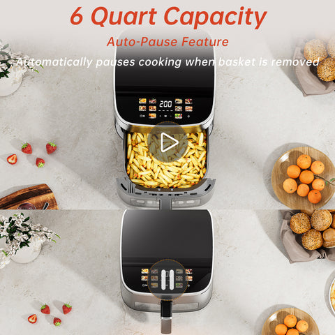 DEIME Air Fryer 7 Qt | TurboFry 7-in-1 High-Powered 450°F Cooking for Crispier and Even Results | XL Basket with Viewing Window | Air Fry, Bake, Broil, Reheat, Dehydrate, Defrost, Keep Warm
