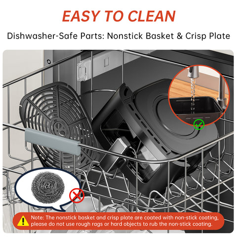 DEIME Air Fryer 7 Qt | TurboFry 7-in-1 High-Powered 450°F Cooking for Crispier and Even Results | XL Basket with Viewing Window | Air Fry, Bake, Broil, Reheat, Dehydrate, Defrost, Keep Warm