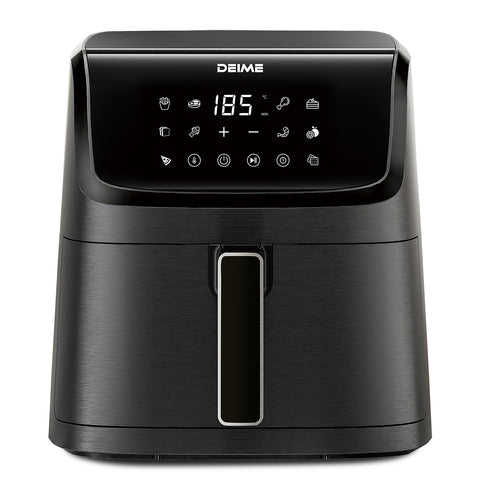 DEIME Air Fryer 7.2 QT 1700W Oilless Oven Healthy Cooker Air Fryers Large Capacity with 12 Presets, Visible Cooking Window, LCD Touch Screen, Customerizable Cooking, Non-Stick Basket (Black)