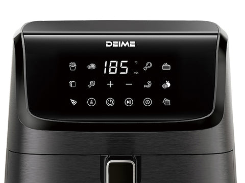 DEIME Air Fryer 7.2 QT 1700W Oilless Oven Healthy Cooker Air Fryers Large Capacity with 12 Presets, Visible Cooking Window, LCD Touch Screen, Customerizable Cooking, Non-Stick Basket (Black)