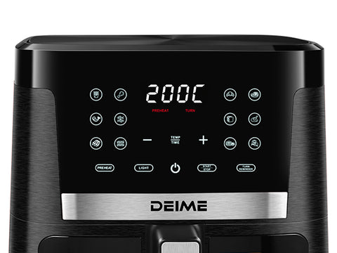 DEIME Air Fryer 7.2 QT 1700W Oilless Oven Healthy Cooker Air Fryers Large Capacity with 12 Presets, Visible Cooking Window, LCD Touch Screen, Customerizable Cooking, Non-Stick Basket (Black)